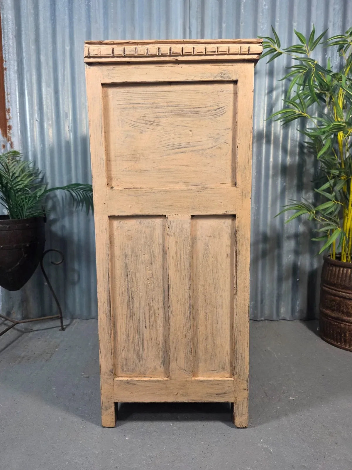 Vintage Reclaimed Indian Wooden Free Standing Bathroom Kitchen Cupboard Cabinet