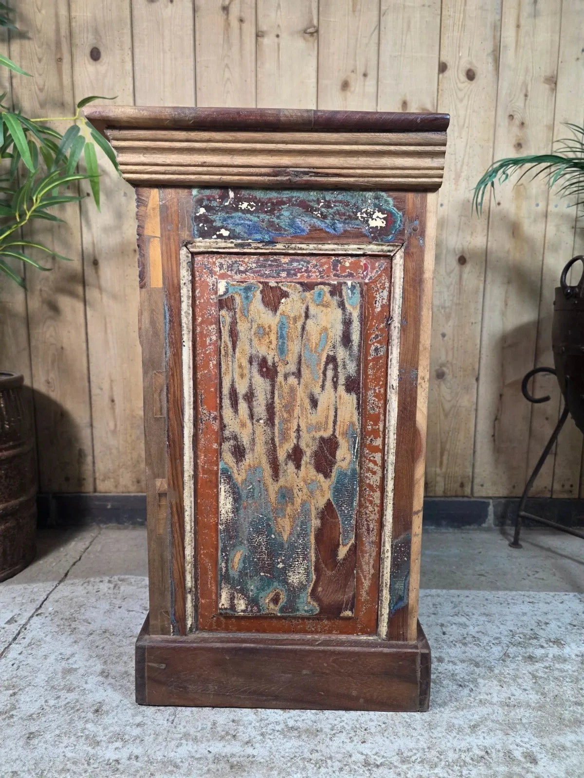 Vintage Reclaimed Indian Solid Wooden Brick Mould Drawer Unit Bedside Kitchen