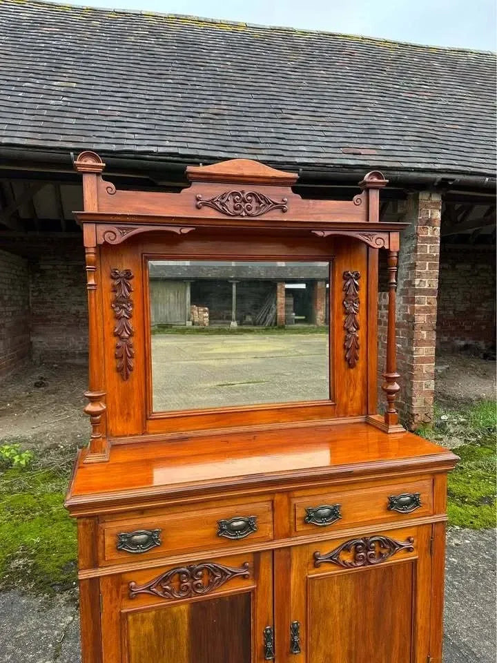 Antique Edwardian Mahogany Mirror Backed Sideboard Chiffonier Dresser