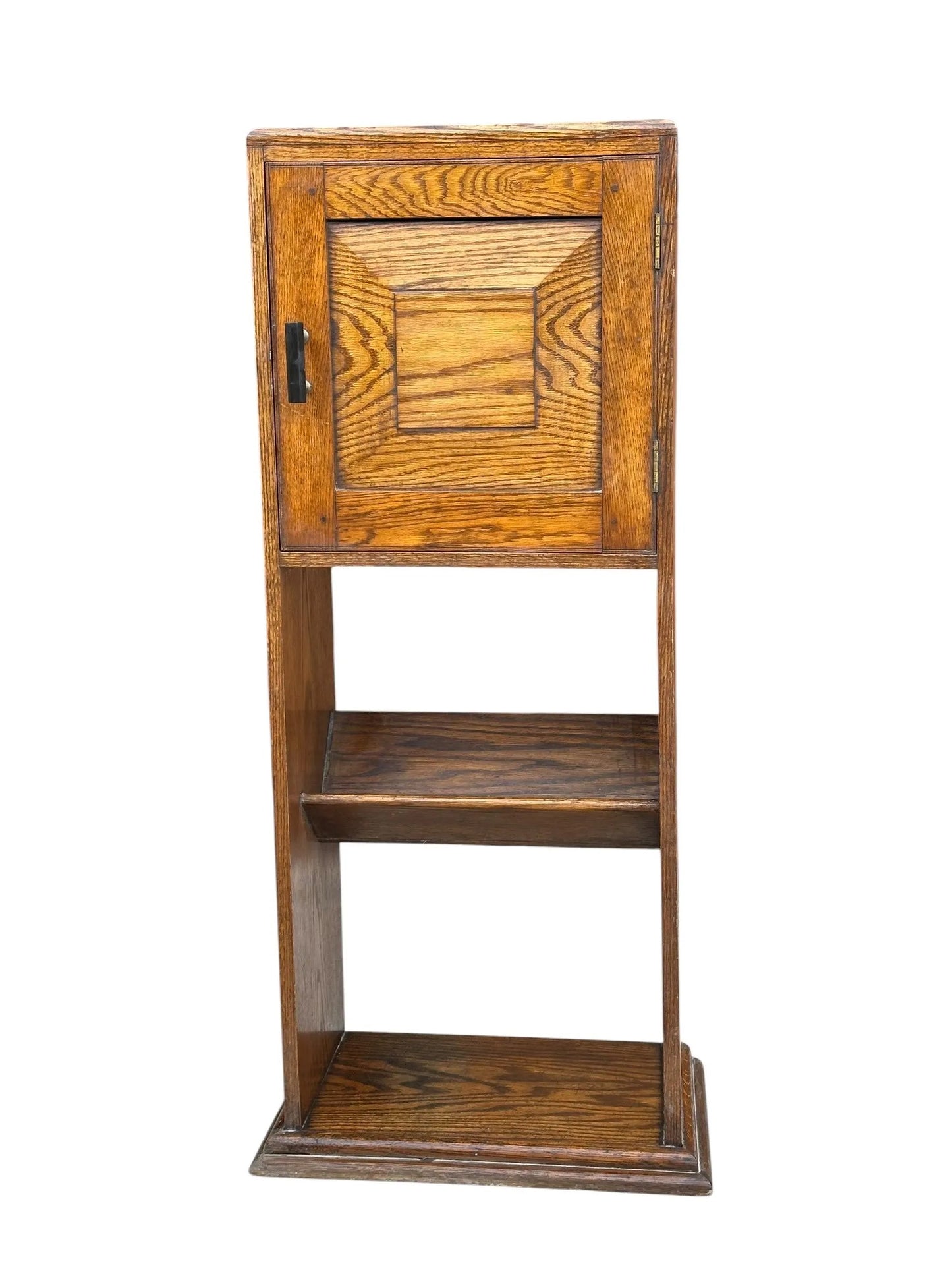 Art Deco Golden Oak side cupboard / magazine / book rack
