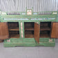 Green Vintage Indian Colonial Solid Wooden Glazed Sideboard Drinks Cabinet