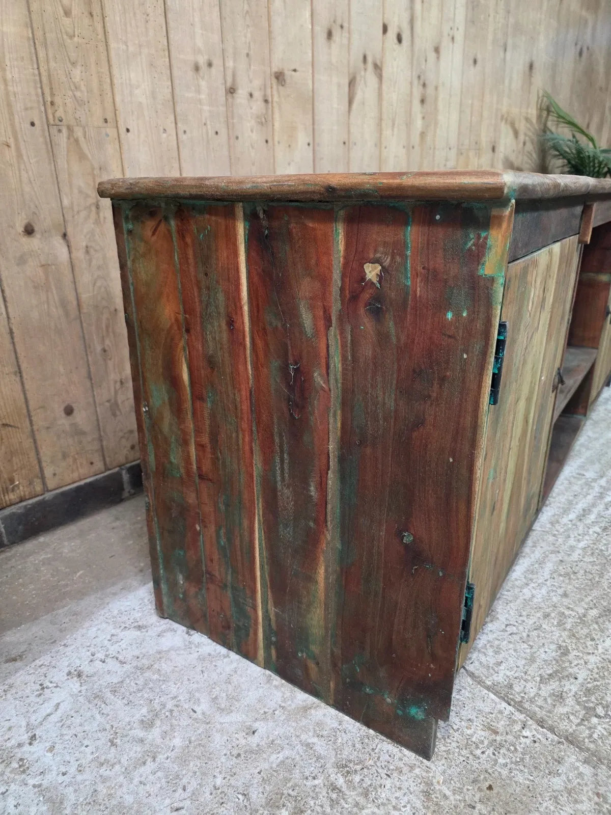 Vintage Reclaimed indian Solid Wooden Sideboard Tv Unit Display Cabinet