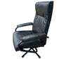 Black Mid century recliner swivel chair and stool in the manner of Kebe Mobler