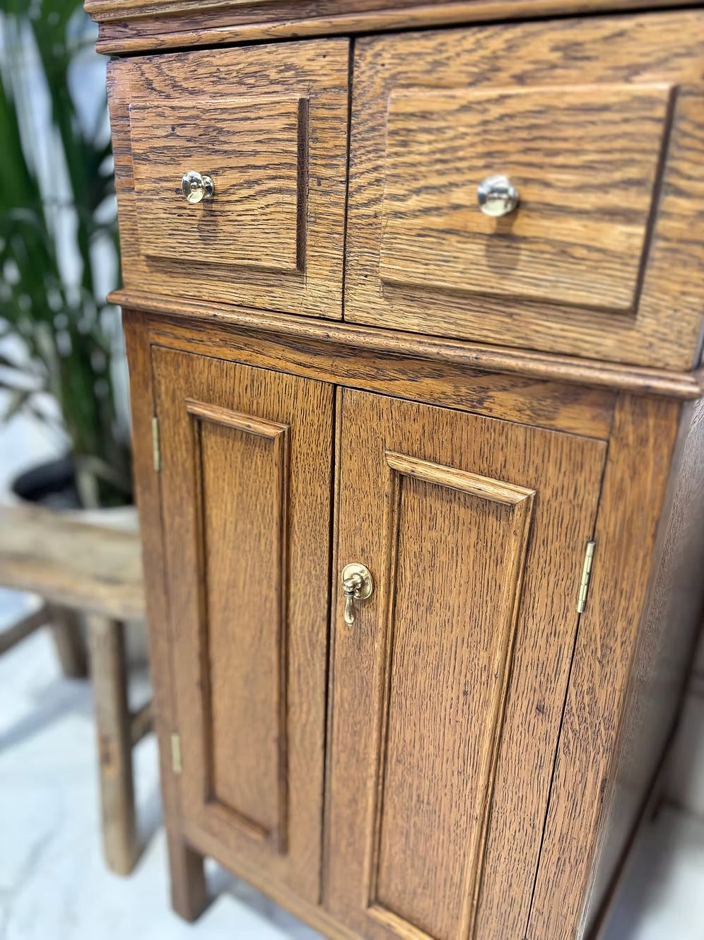 Single Reclaimed Tall Narrow Vintage Vanity Unit With Basin