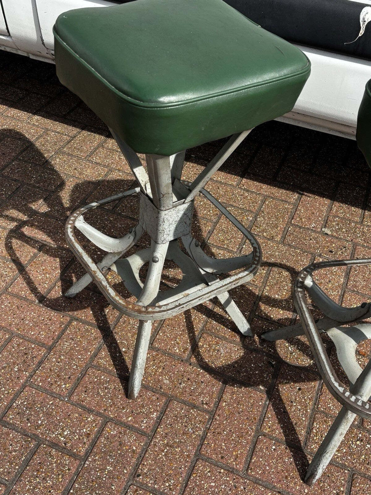 Pair Of Retro Evertaut Industrial Metal Stools