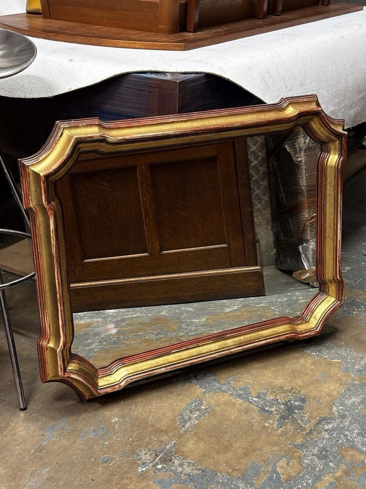 Vintage Gold Gilt Mirror In Ornate Frame. 86 X 66 Cms.