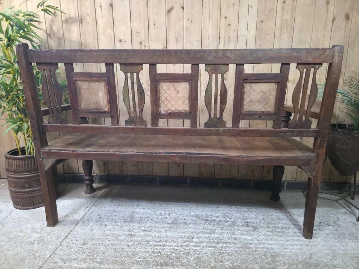 Vintage Rustic Solid Wooden Garden Bench Seat Day Bed