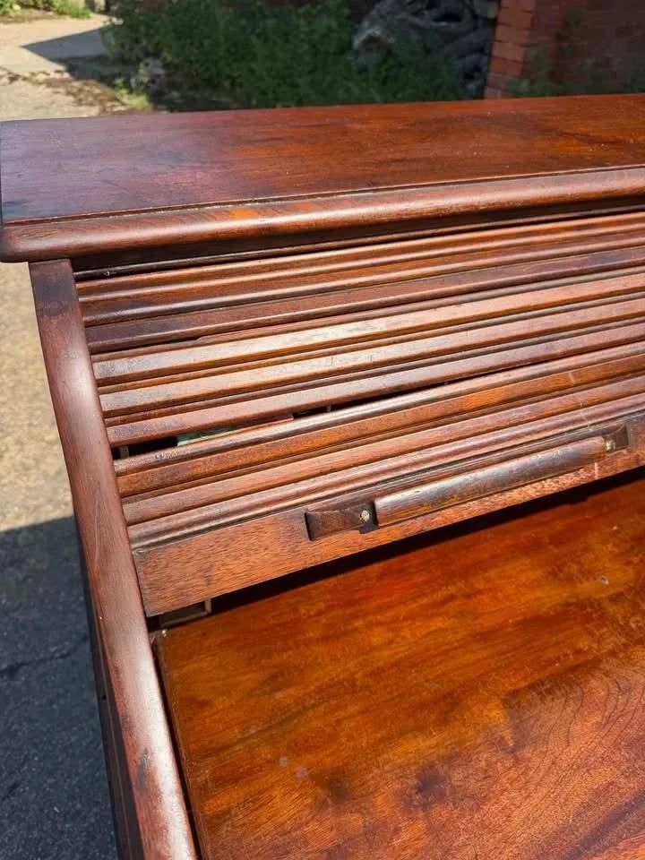 Vintage Oak Roll Top Desk By Angus Of London
