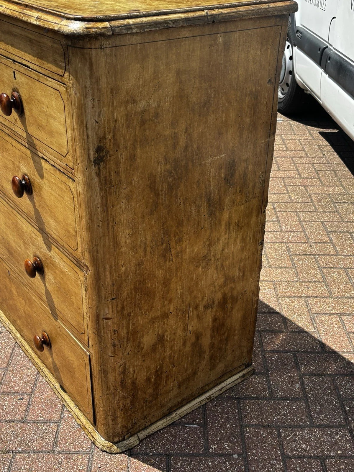 Vintage Victorian Chest Of Drawers With Original Painted Finish, Very Impressive.