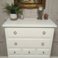 Stag minstrel white tallboy 7 drawer chest of drawers, professionally sprayed white furniture.