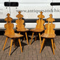 Vintage Set Of Elm Dining / Kitchen Chairs By Cepelia