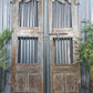 Vintage Pair of Rustic Indian Wooden Iron Doors Garden Gates Room Divider Screen