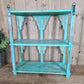 Blue Vintage Reclaimed Solid Wooded Arched Temple Wall Display Shelf Shelves
