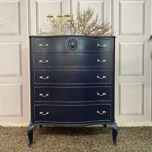 Painted Navy Chest of Drawers French Style Drawers Commissions Open Olympus Furniture