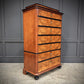 19th Century Walnut Tall Boy Art Deco Chest Of Drawers