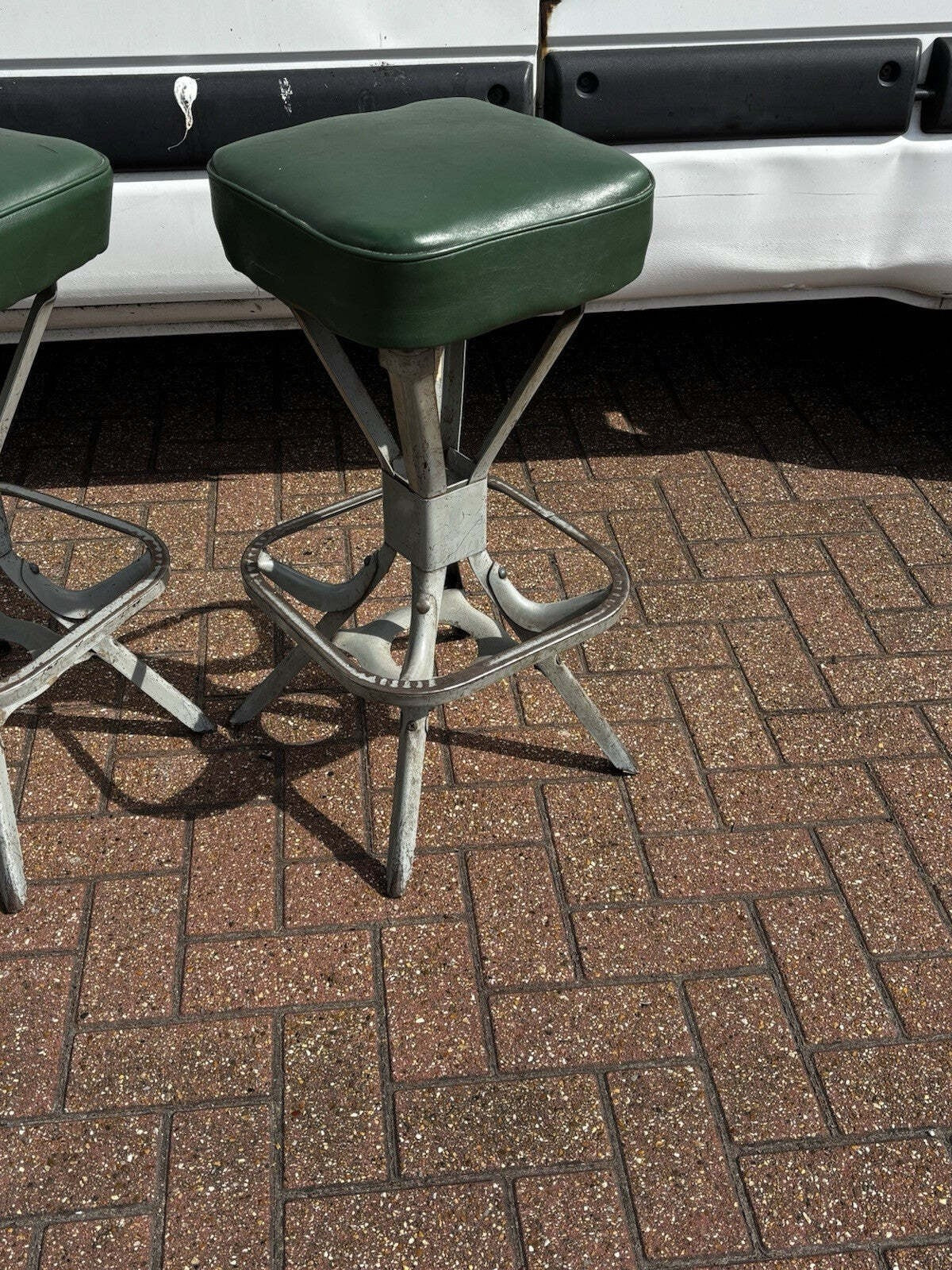 Pair Of Retro Evertaut Industrial Metal Stools