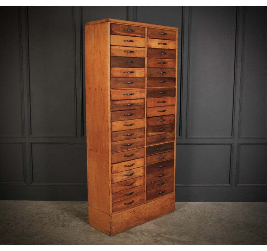 Large Fruitwood Vintage Haberdashery Chest