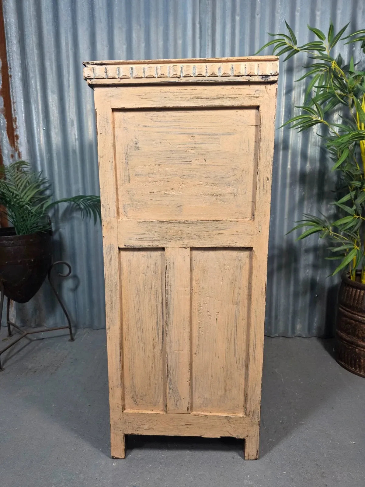 Vintage Reclaimed Indian Wooden Free Standing Bathroom Kitchen Cupboard Cabinet
