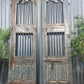 Vintage Pair of Rustic Indian Wooden Iron Doors Garden Gates Room Divider Screen