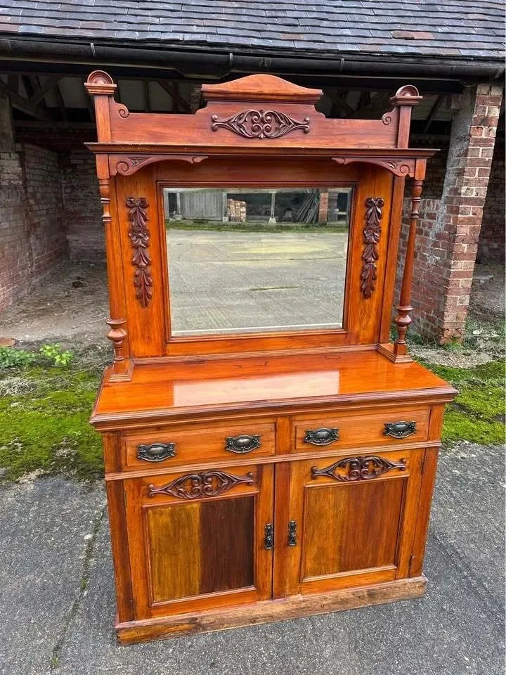 Antique Edwardian Mahogany Mirror Backed Sideboard Chiffonier Dresser