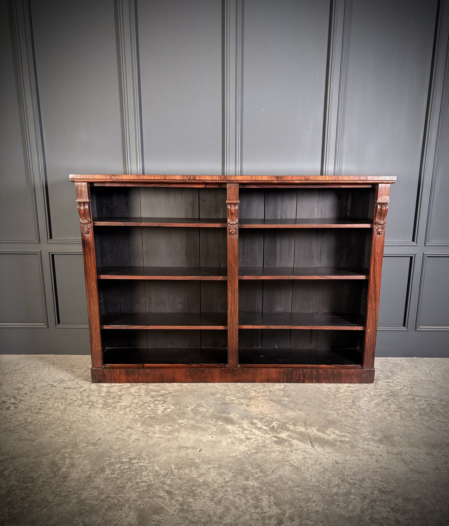 Vintage Victorian Rosewood Open Bookcase
