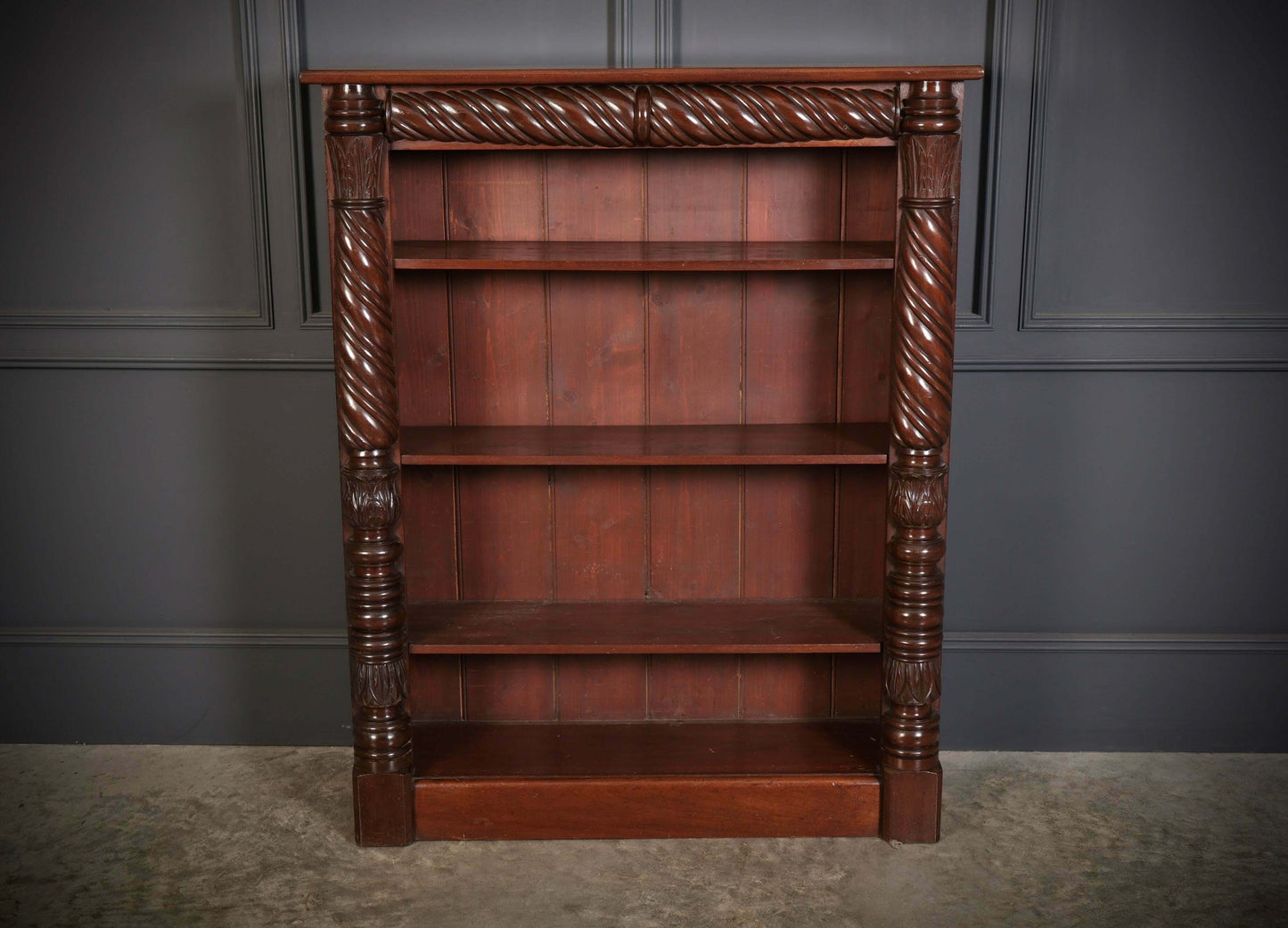 William IV Mahogany Open Antique Bookcase