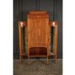 Vintage Edwardian Marquetry Inlaid Mahogany Glazed Display Cabinet