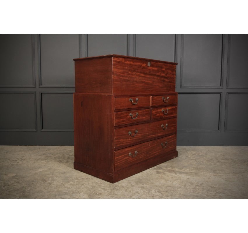 Vintage Georgian Blanket Box On Chest of Drawers
