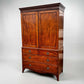 Georgian Flame Mahogany Linen Press Cabinet