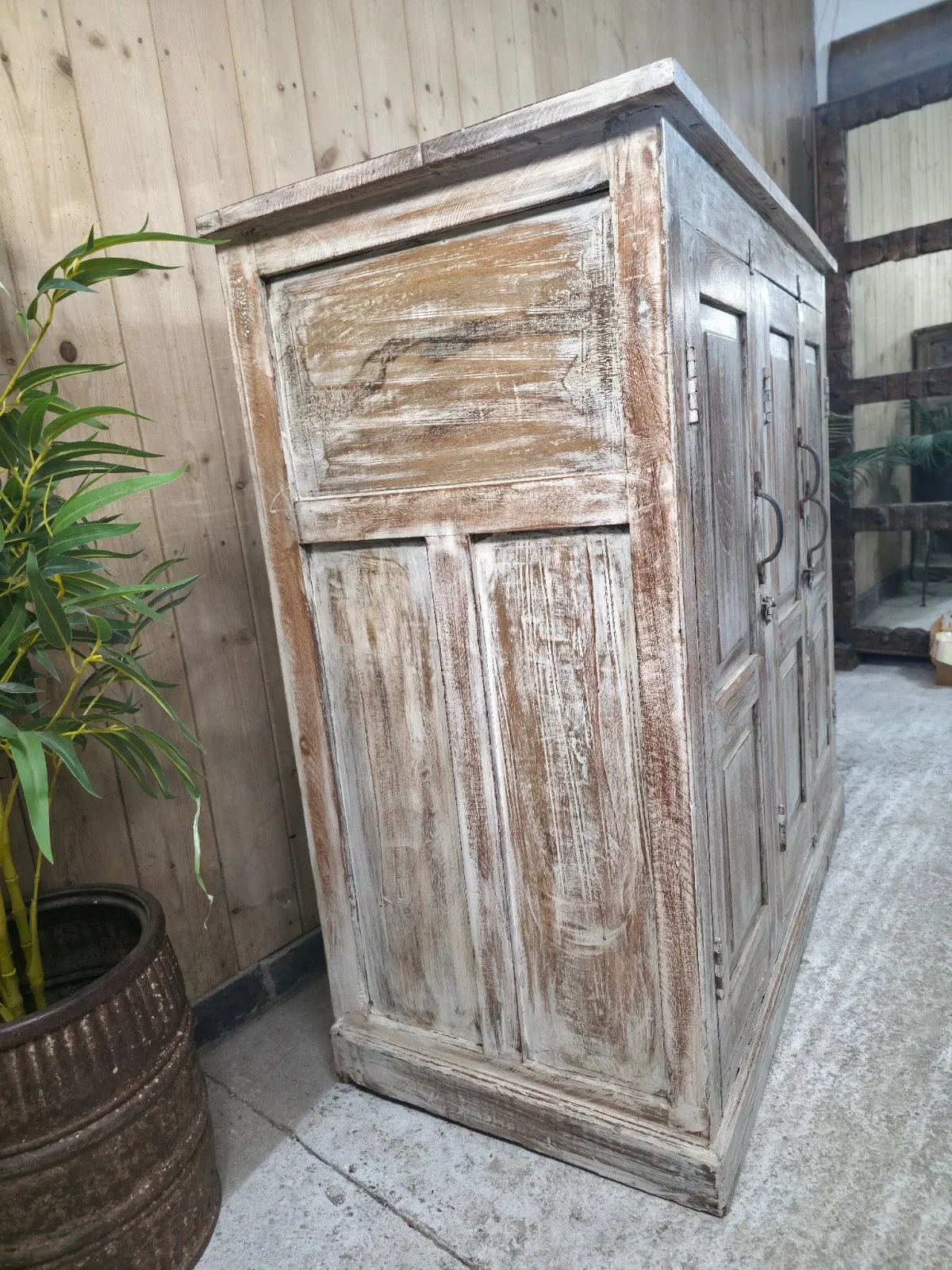 Vintage Wooden House Keepers Linen Cupboard Sideboard Tv Unit