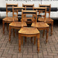 Vintage Victorian Set Of Pine Kitchen Chairs.
