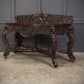 Antique Gothic Burmese Carved Padauk Wood Side Table