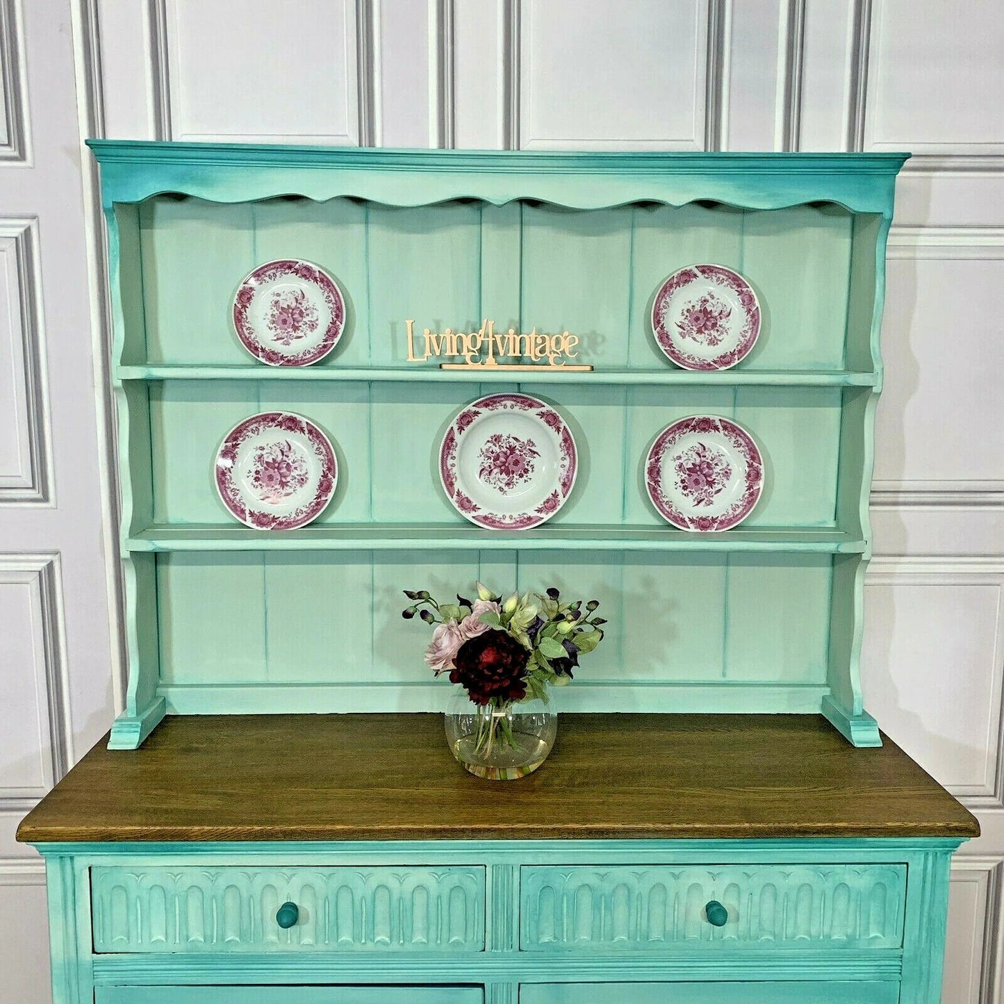 Painted Welsh Dresser Solid Wood Carvings Commission Order