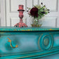 Upcycled Chest of Drawers French Style Drawers Moody Turquoise Colour