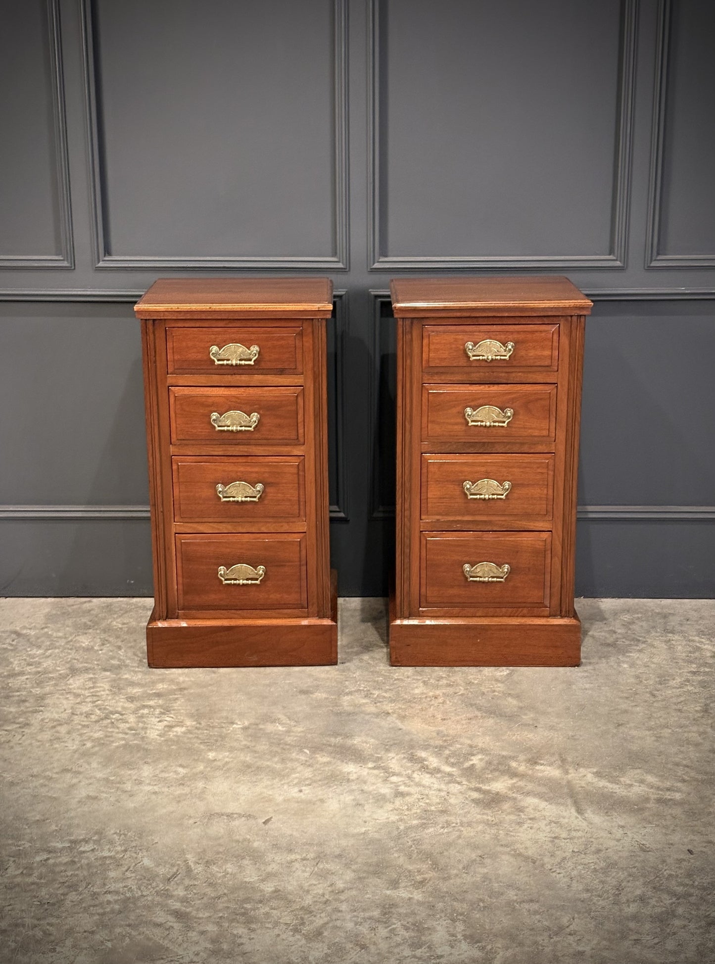 Pair Of Victorian Vintage Walnut Bedside Chests