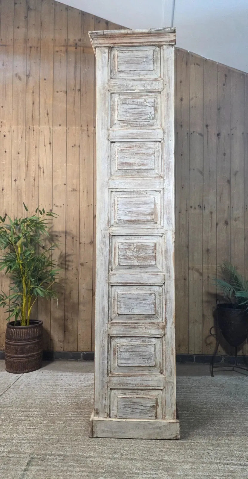 Vintage Reclaimed Indian Solid Wooden House Keepers Linen Cupboard