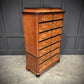19th Century Walnut Tall Boy Art Deco Chest Of Drawers