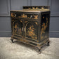Vintage Chinoiserie Black Lacquered Japanned Sideboard