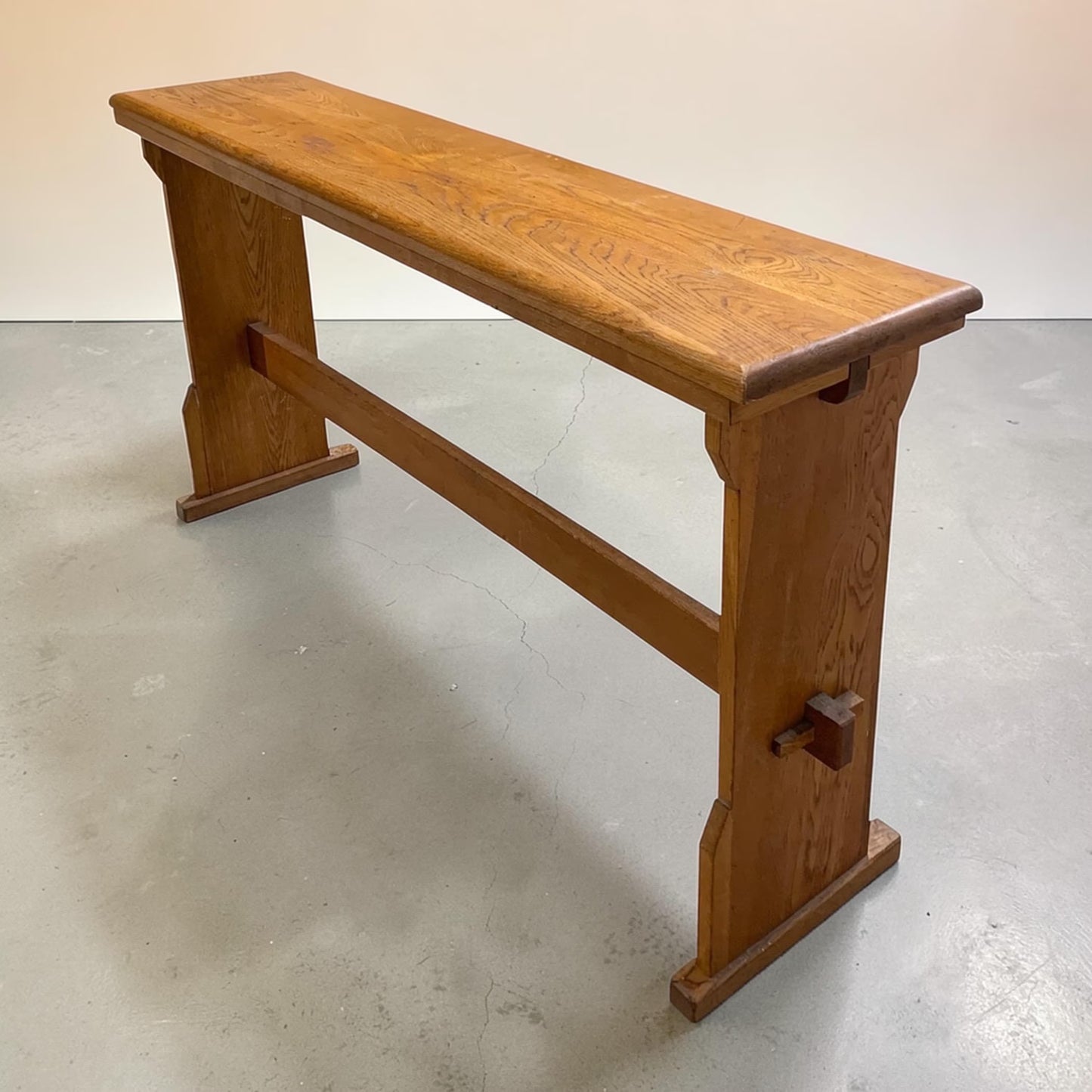 Vintage English Oak Arts & Crafts period bench seat