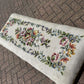 Vintage Georgian Mahogany Long Window Seat With Tapestry Upholstery.