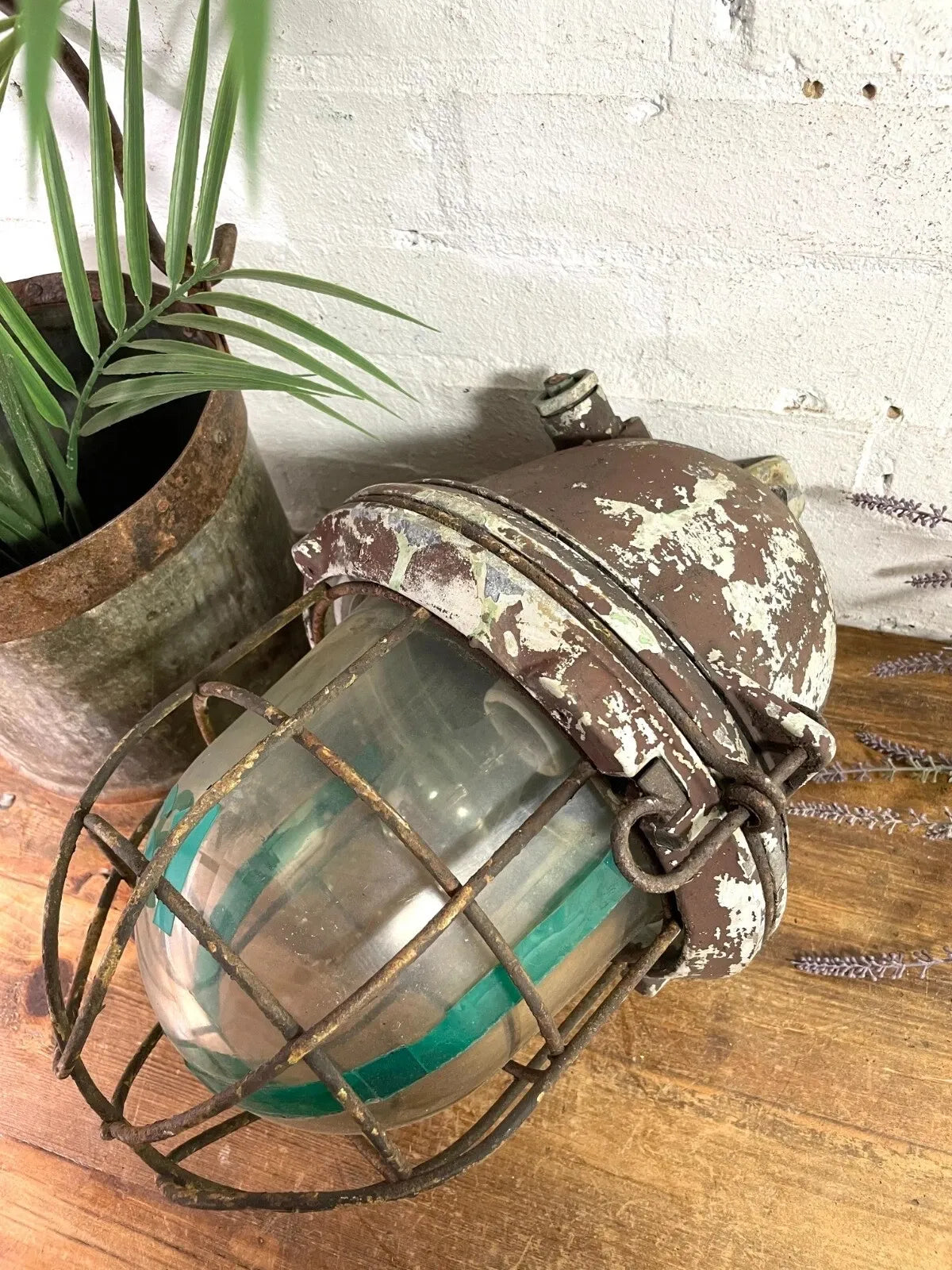 Vintage EOW Industrial Factory Explosion Ceiling Hanging Bulk Head Light Lamp