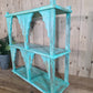 Blue Vintage Reclaimed Solid Wooded Arched Temple Wall Display Shelf Shelves