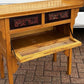 Vintage Oriental Console Table With 2 Drawers And A Cupboard.