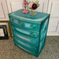 Upcycled Chest of Drawers French Style Drawers Moody Turquoise Colour