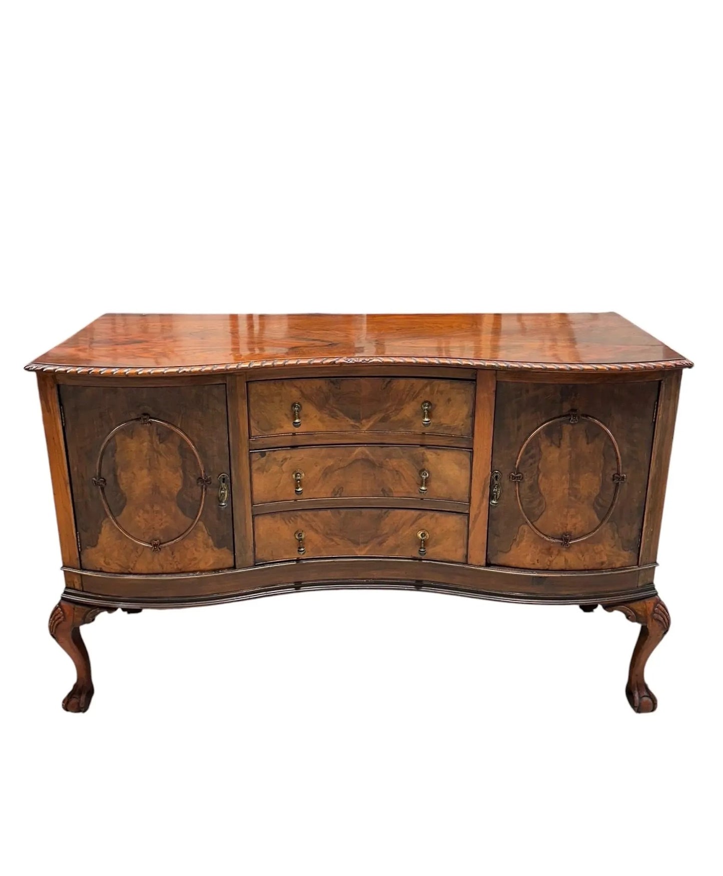 Vintage Georgian revival Walnut sideboard cabinet