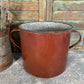 Vintage French Brown Enamel Cooking Pot Tub Garden Planter