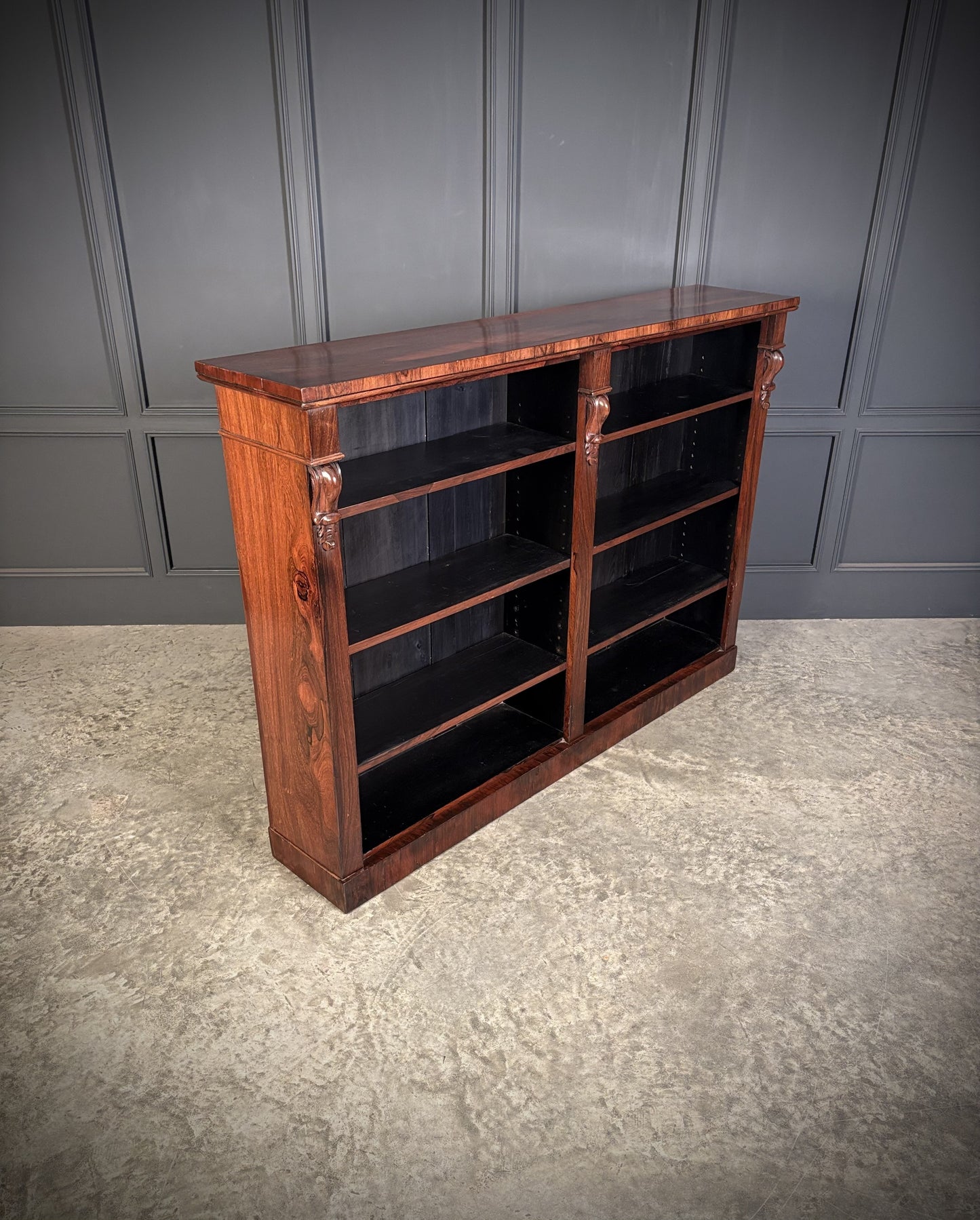 Vintage Victorian Rosewood Open Bookcase