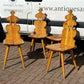 Vintage Set Of Elm Dining / Kitchen Chairs By Cepelia
