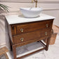 Oak Vintage Bathroom Vanity Unit With Basin
