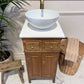 Single Reclaimed Tall Narrow Vintage Vanity Unit With Basin
